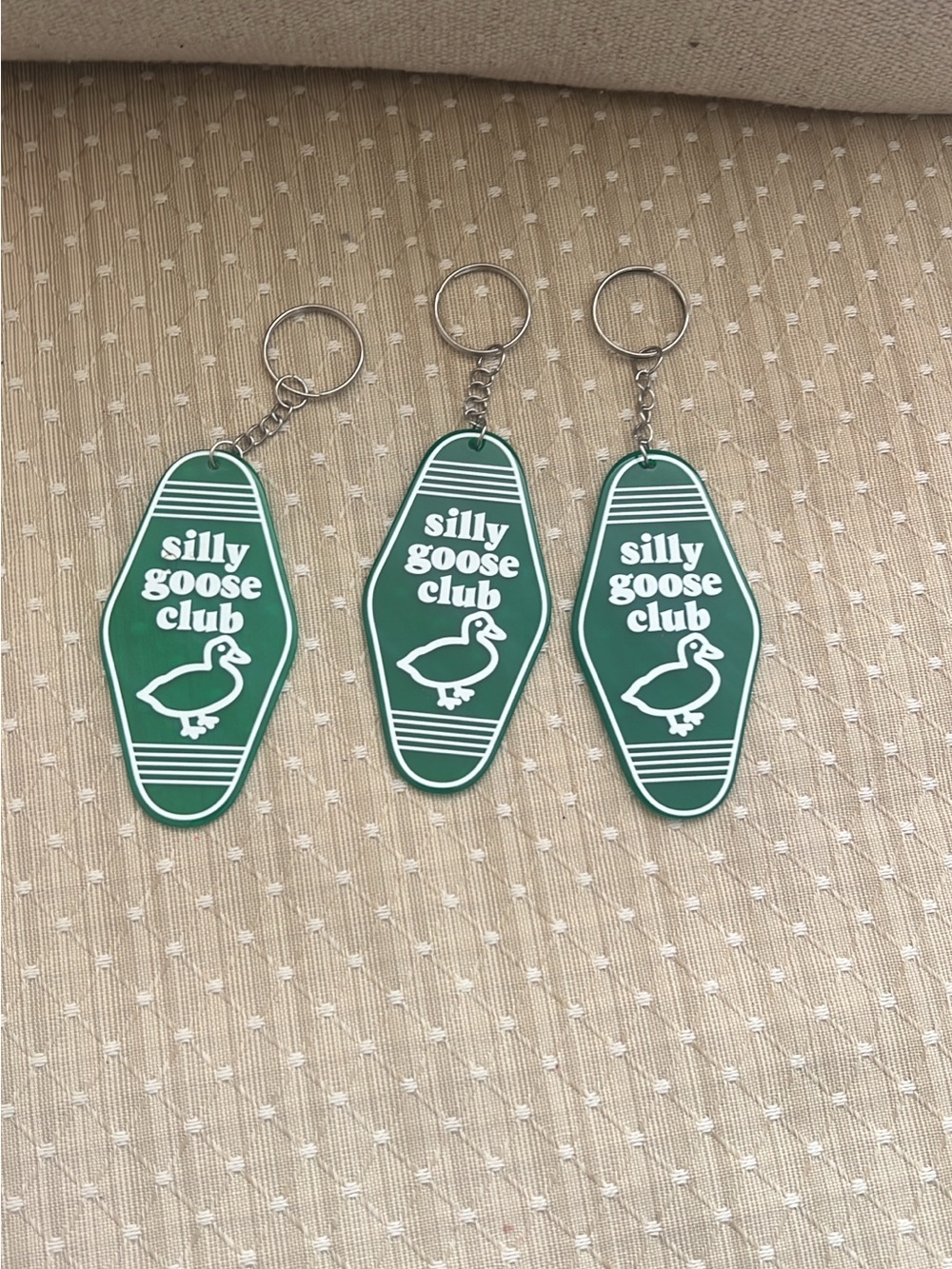 Silly Goose Club Green Keychain - Set of 3